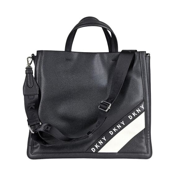 DKNY BOND NORTH SOUTH TOTE BAG — BLACK/WHITE • STYLE R94BZF35 • NEW WITH TAGS - Picture 1 of 13